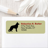 ジャーマンシェパードドッグGSDシルエット差出人住所 ラベル (インサイチュ)