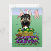 ジャーマンシェパードハッピーイースター シーズンポストカード (正面/裏面)