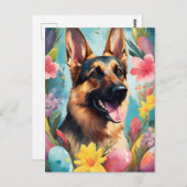 ジャーマンシェパードハッピーイースター ポストカード (正面/裏面)