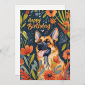 ジャーマンシェパードハッピーバースデー シーズンカード (正面/裏面)