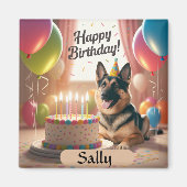 ジャーマンシェパードハッピーバースデー マグネット (正面)