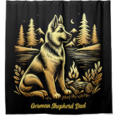ジャーマンシェパードパパ シャワーカーテン (正面)
