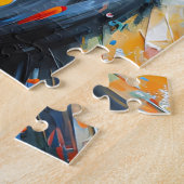 ジャーマンシェパードブラックドッグアクリルプリントドッグ恋人 ジグソーパズル (側面)