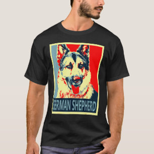 ジャーマンシェパードプロパガンダポスタースタイル Tシャツ