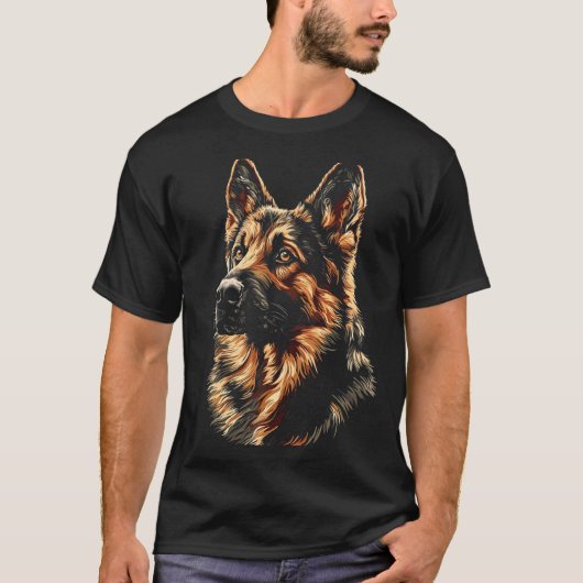 ジャーマンシェパードベクター Tシャツ (正面)