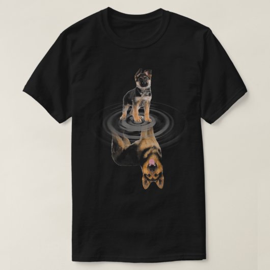 ジャーマンシェパードベビー反射鏡ジャーマンシェップ Tシャツ (デザイン正面)
