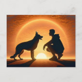 ジャーマンシェパードペット悔やみや弔慰ロス ポストカード (正面)