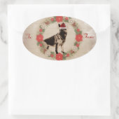 ジャーマンシェパードホリデーギフトラベル 楕円形シール (バッグ)