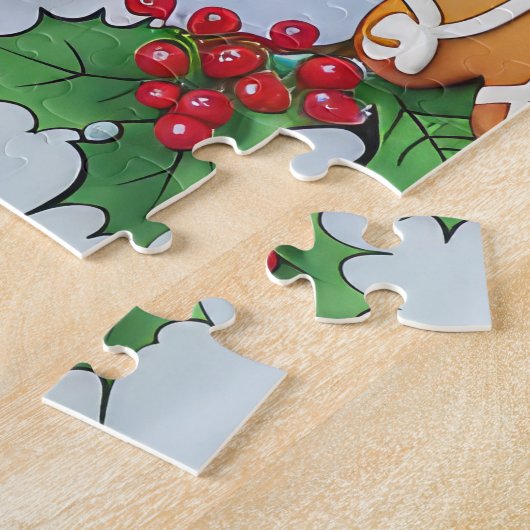 ジャーマンシェパードホリデーベーキング:フェスティバルクリスマス ジグソーパズル (側面)