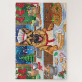 ジャーマンシェパードホリデーベーキング:フェスティバルクリスマス ジグソーパズル (縦)