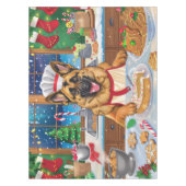 ジャーマンシェパードホリデーベーキング:フェスティバルクリスマス テーブルクロス (正面)