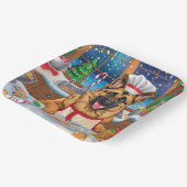 ジャーマンシェパードホリデーベーキング:フェスティバルクリスマス ペーパープレート (傾斜あり)