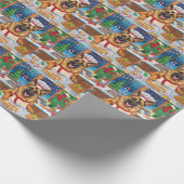 ジャーマンシェパードホリデーベーキング:フェスティバルクリスマス ラッピングペーパー (角)