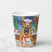 ジャーマンシェパードホリデーベーキング:フェスティバルクリスマス 紙コップ (正面)