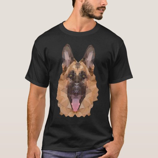 ジャーマンシェパードポリゴン Tシャツ (正面)