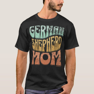 ジャーマンシェパードママ ヴィンテージ ドッグママ Tシャツ