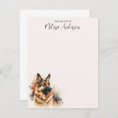 ジャーマンシェパードモダンドッグウォーターカラーパピー ノートカード (正面/裏面)