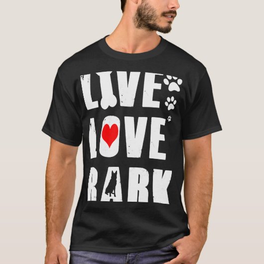 ジャーマンシェパードライブラブバーク Tシャツ (正面)