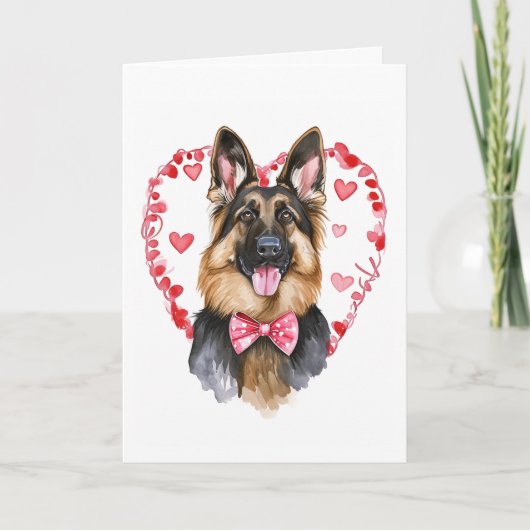 ジャーマンシェパードヴァレンティーンズデイラブカスタムハート シーズンカード (正面)