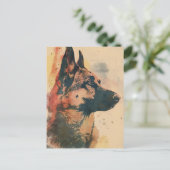 ジャーマンシェパードヴィンテージアート ポストカード (スタンド正面)