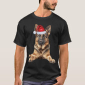 ジャーマンシェパード好きな人向け 楽しいクリスマス Tシャツ (正面)