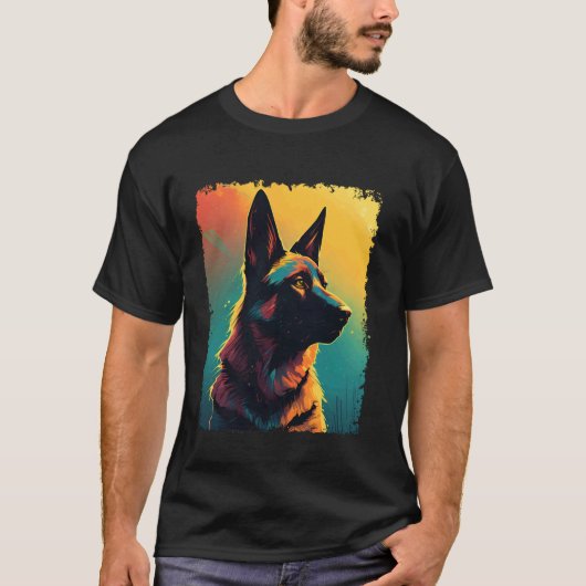 ジャーマンシェパード好きな人 犬好き ペットオーナー 男女兼用 Tシャツ (正面)