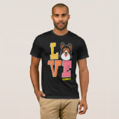 ジャーマンシェパード好きの可愛い色 Tシャツ (正面フル)