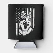 ジャーマンシェパード好き アメリカ国旗  缶クーラー (正面)