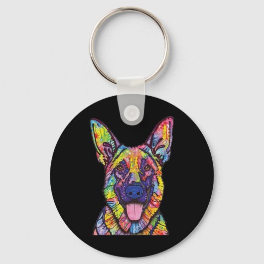 ジャーマンシェパード愛犬家 キーホルダー (正面)