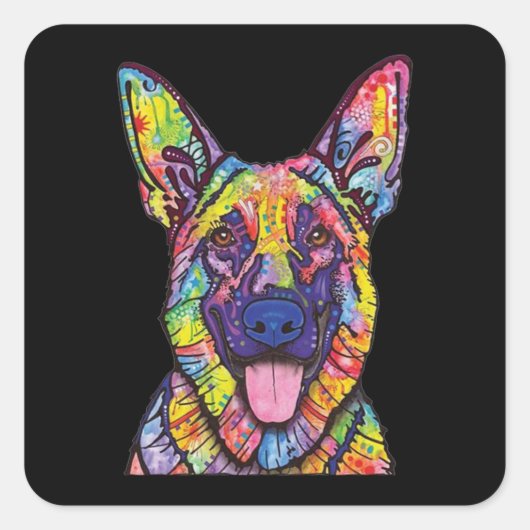 ジャーマンシェパード愛犬家 スクエアシール (正面)