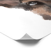 ジャーマンシェパード水彩イラストレーション犬の名前 ポスター (角)