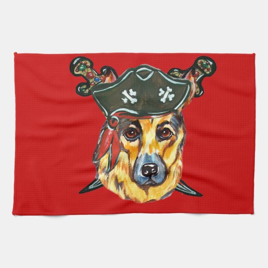 ジャーマンシェパード海賊 キッチンタオル (横)