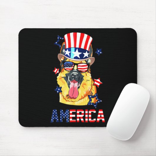 ジャーマンシェパード犬のオーナー7月4日 マウスパッド (マウス)