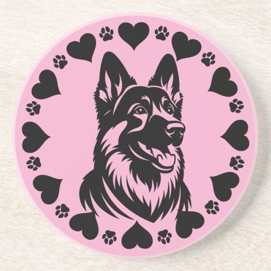 ジャーマンシェパード犬のオーナー コースター (正面)