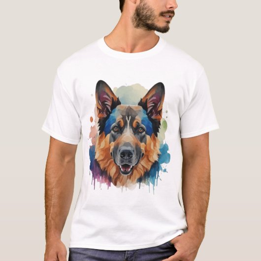 ジャーマンシェパード犬のギフトアイディア Tシャツ (正面)