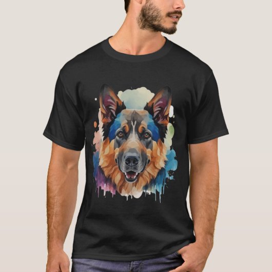 ジャーマンシェパード犬のギフトアイディア Tシャツ (正面)