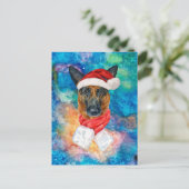 ジャーマンシェパード犬のクリスマス シーズンポストカード (スタンド正面)