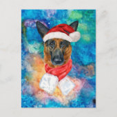 ジャーマンシェパード犬のクリスマス シーズンポストカード (正面)