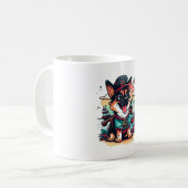 ジャーマンシェパード犬の海賊 コーヒーマグカップ (正面左)