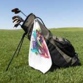 ジャーマンシェパード犬の海賊 ゴルフタオル (グリーン)