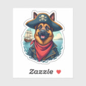 ジャーマンシェパード犬の海賊 シール (シート)