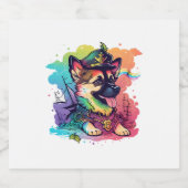 ジャーマンシェパード犬の海賊 スパークリングワインラベル (シングルラベル)