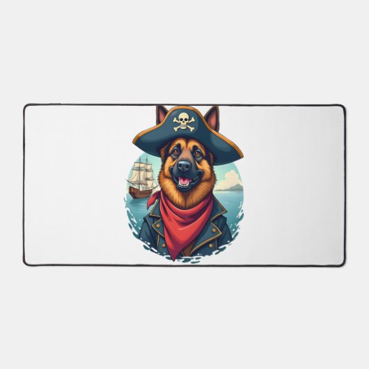 ジャーマンシェパード犬の海賊 デスクマット (正面)