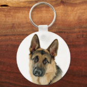 ジャーマンシェパード犬バジェットキーチェーン キーホルダー (正面)
