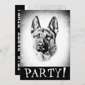 ジャーマンシェパード犬招待状 招待状 (正面/裏面)