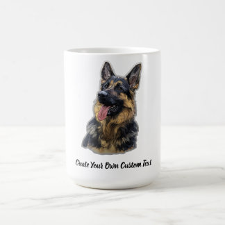 ジャーマンシェパード犬 オリジナルカスタムテキスト コーヒーマグカップ