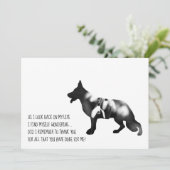 ジャーマンシェパード犬 ブラック サンキューカード (スタンド正面)