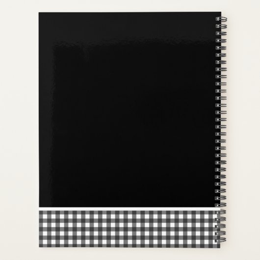 ジャーマンシェパード白黒プレイドカスタム プランナー手帳 (裏面)