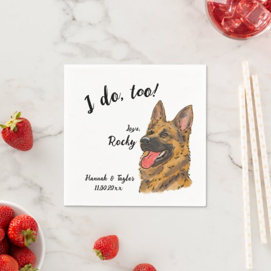 ジャーマンシェパード結婚ドッグズナプキン スタンダードカクテルナプキン (インサイチュ)