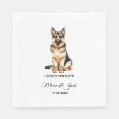 ジャーマンシェパード結婚ペットのフルカラー スタンダードランチョンナプキン (正面)